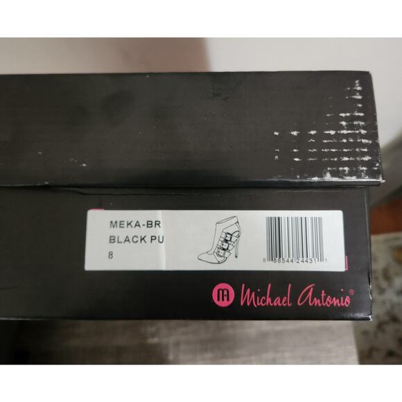 Michael Antonio Black Leather High Heel Boots - Size 8 - Picture 14 of 14